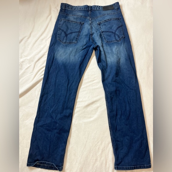 Calvin Klein Jeans Men's Deep Blue Relaxed Straight Jeans W34 L32 - Picture 12 of 13